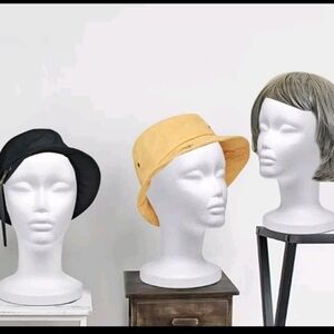 3 Pack White Styrofoam Mannequin Head Display